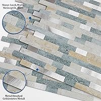 Vista 2 de MOFIT Azulejo de Respaldo de Ladrillo de Piedra 3D para Cocina Despegar y Pegar Azulejo de Pared Autoadhesivo, Pegatinas de Azulejos de Mosaico