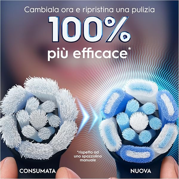 Oral-B Testine di Ricambio iO Series Ultimate Clean Black, 2 testine rotonde originali per Spazzolino Elettrico, setole Criss - 5