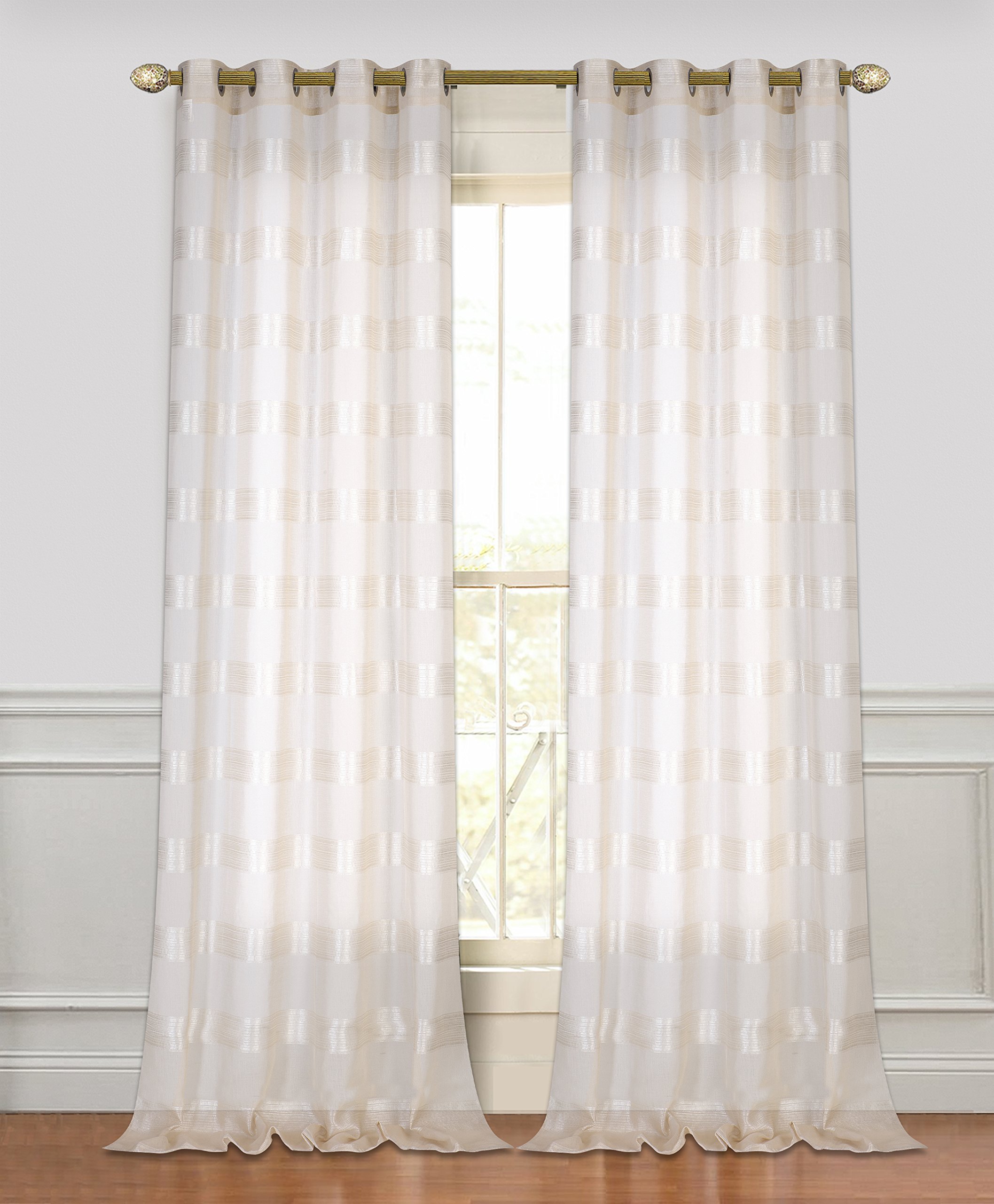 Dainty Home Duschvorhang Gramercy Park - Waffelmuster Elfenbein/Gold, 193x213 Cm, 13-teiliges Set