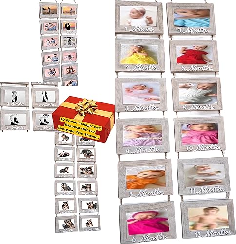 Miniatura 1 de Álbum de fotos de primer año para bebé, regalo de aniversario, marco de fotos de primeros 12 meses, 4 x 6 a 12 meses, regalo de mujeres embarazadas,