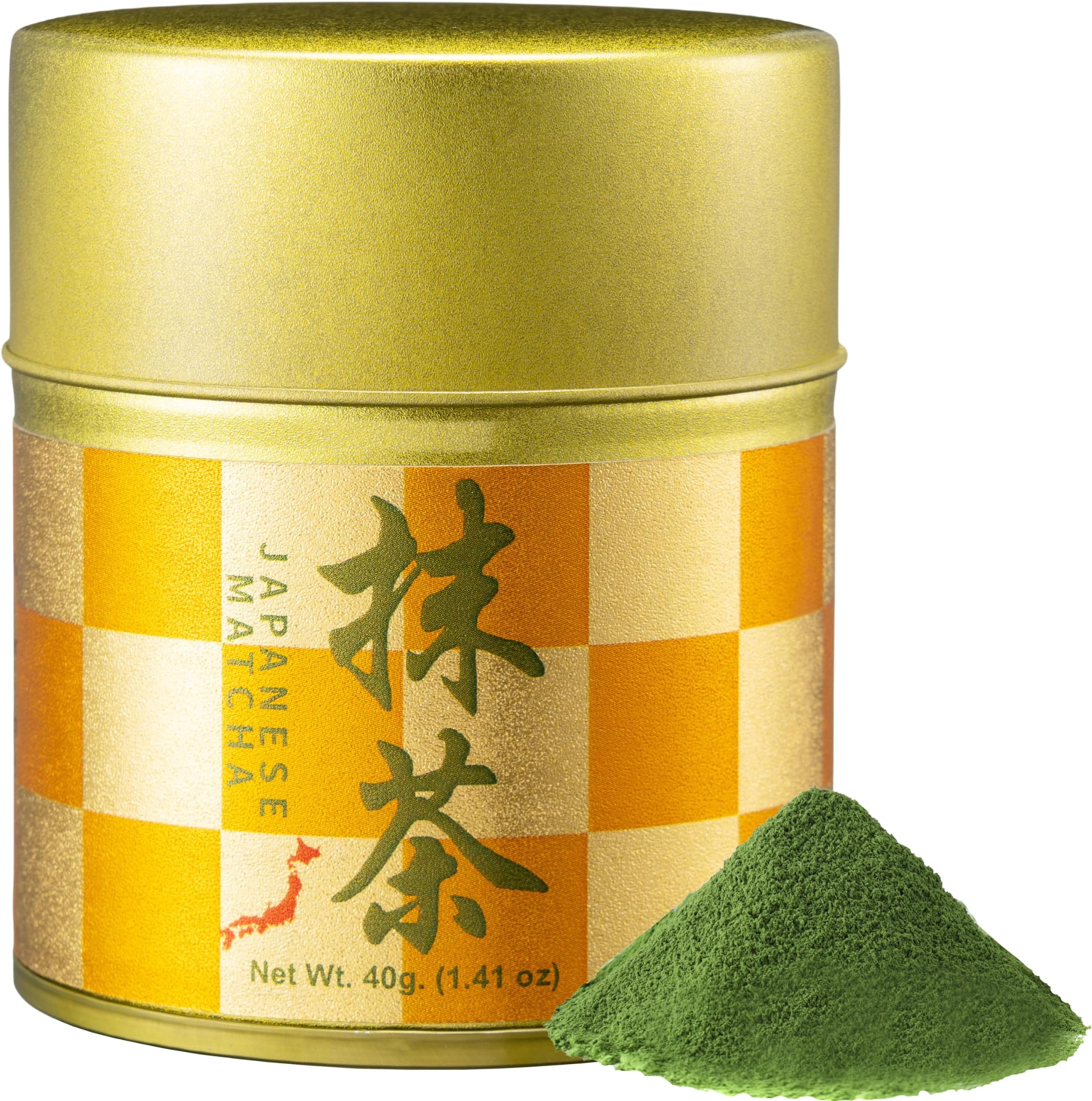 Matcharl Kyoto Uji Matcha Powder – Japanese First Harvest Green Tea, Stone-Ground, Ceremonial Grade (40g), Gold