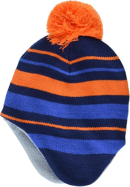 Amazon Essentials Unisex Kid's Ear Flap Beanie with Pom