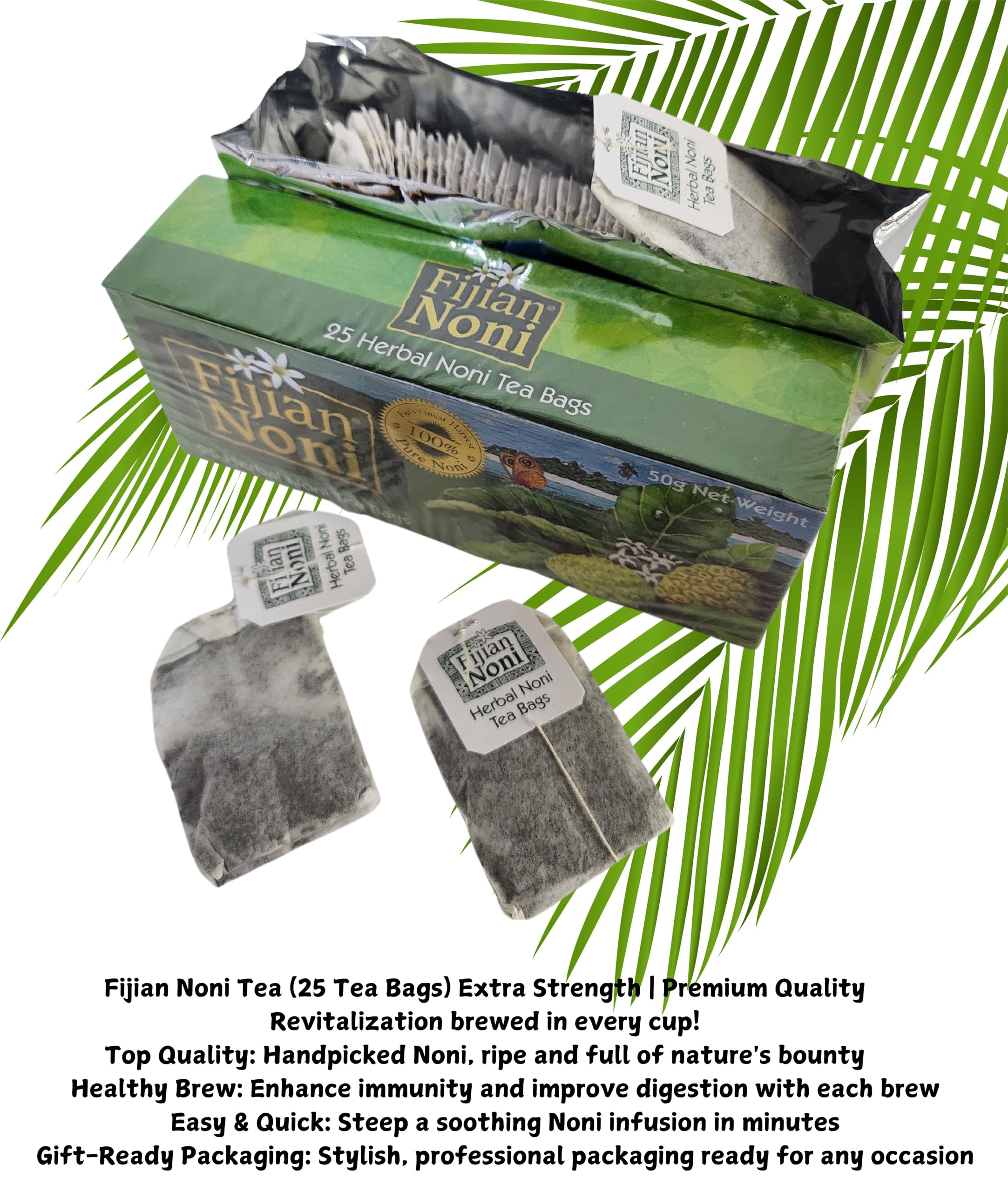 Amazon.com : Fijian Noni®Noni Herbal TEA Leaf (Pack of 75/Tea Bags