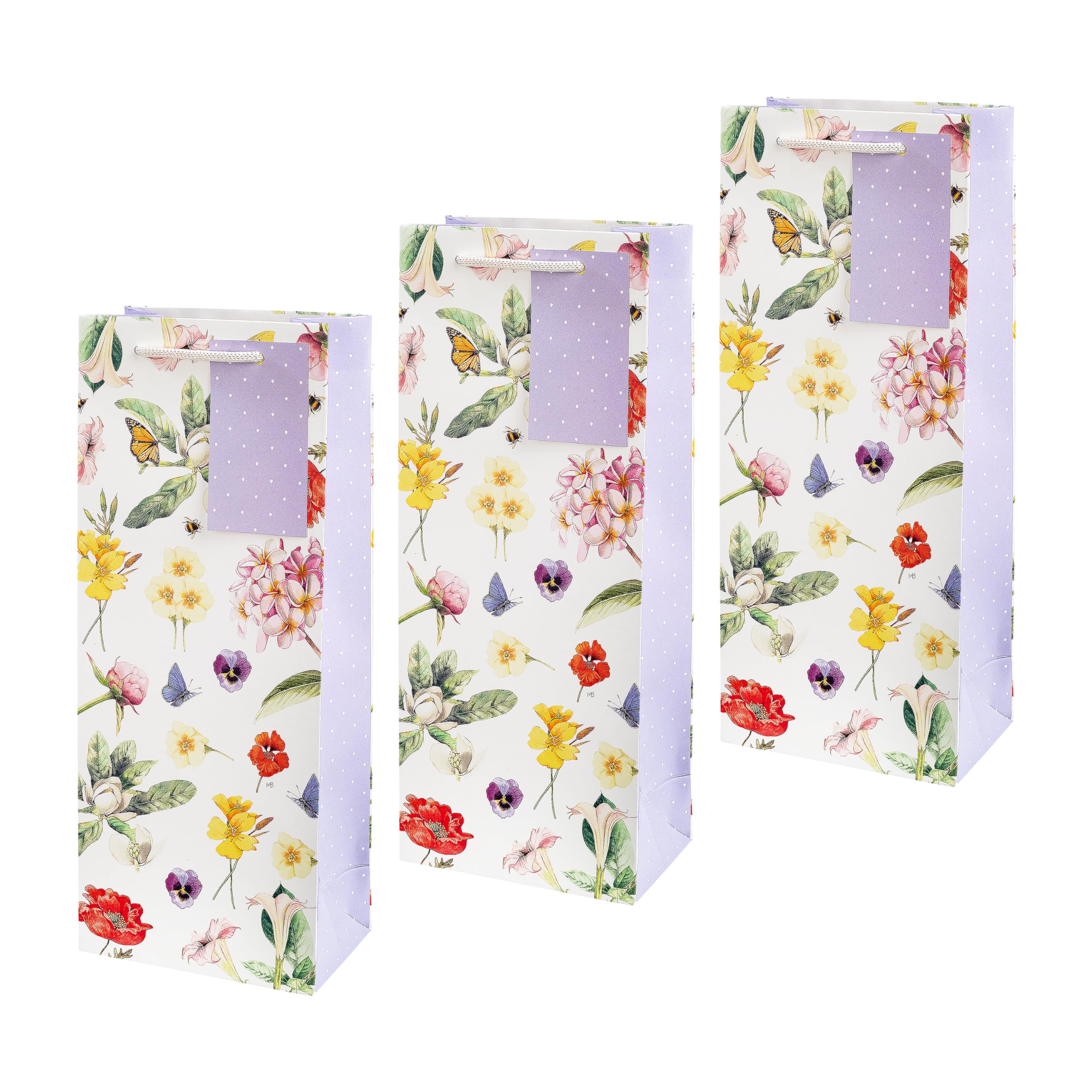 Hallmark Floral Marjolein Bastin Bottle Bags, Pack of 3, Birthday, Mothers Day, Anniversary
