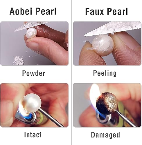 Miniatura 3 de Aobei Pearl Pulsera de perlas cultivadas de agua dulce única de cuero genuino hecha a mano para mujeres, 17.78 cm