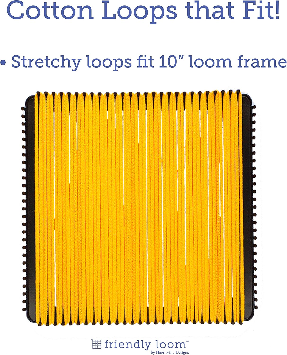Harrisville Designs Friendly Loom | 10” PRO-Sized Yellow Potholder Weaving Loops | Craft 2 Cotton Potholders