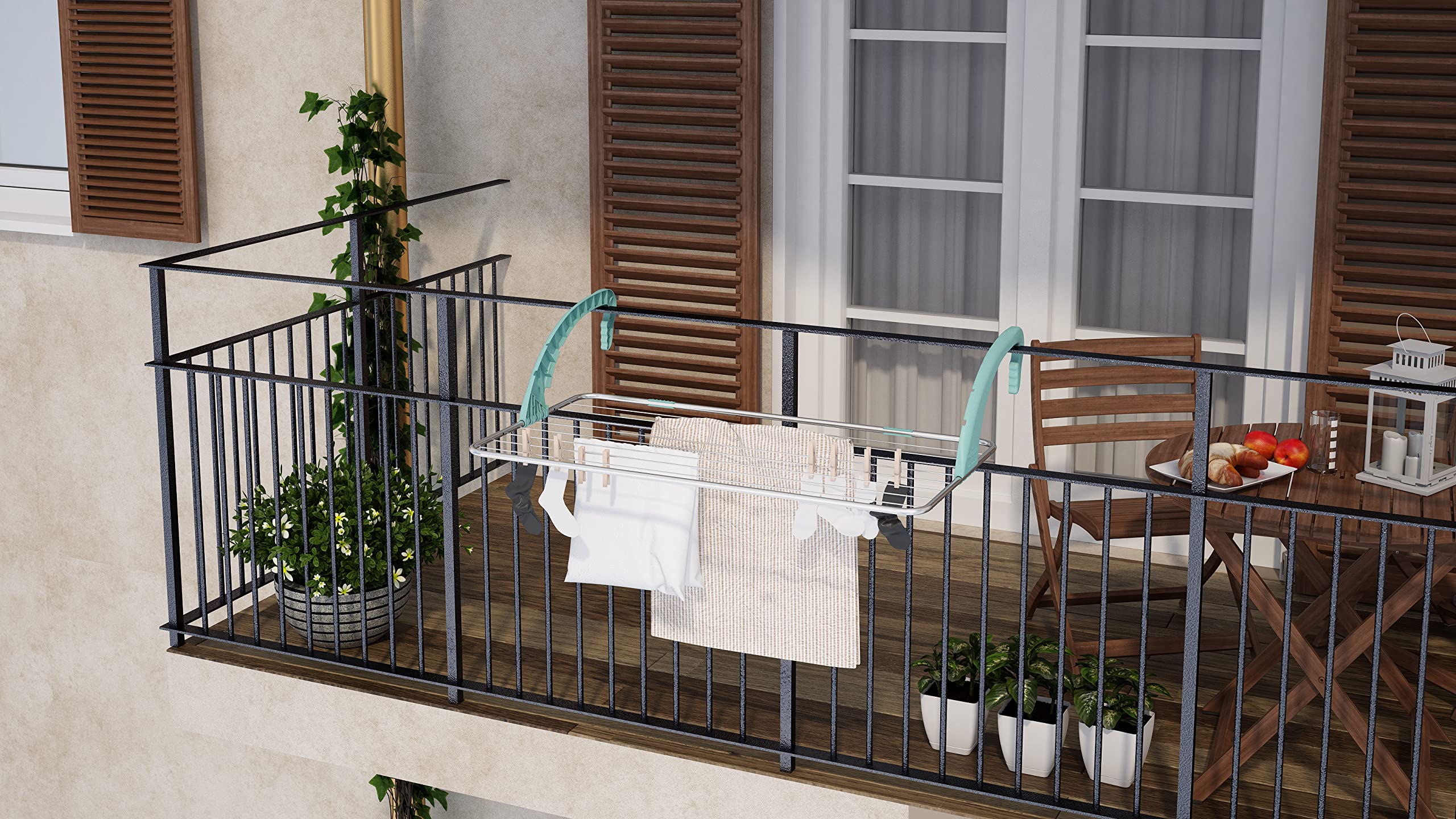 Italiadoc Suszarka na pranie Balcony 10 turkusowa zieleń
