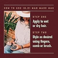 Vista 4 de 18.21 Man Made Producto de peinado para el cabello, 2oz. Aroma original de tabaco dulce en cera con acabado de bajo brillo