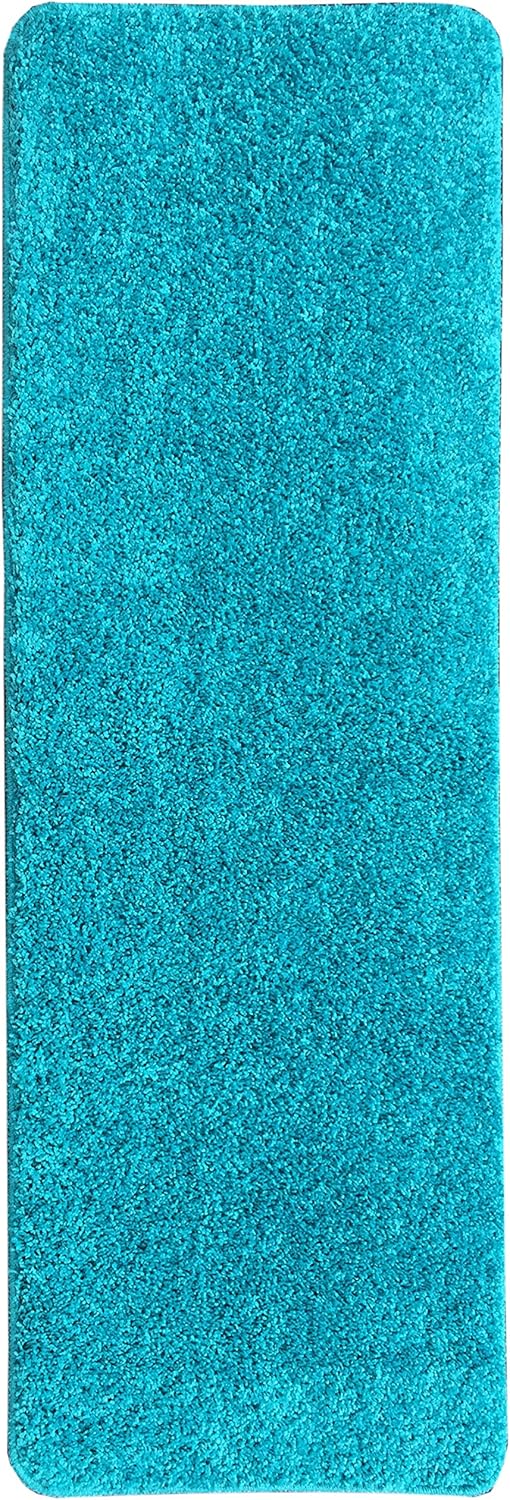 Ottomanson Luxury Collection Blue Runner Rug with NonSlip