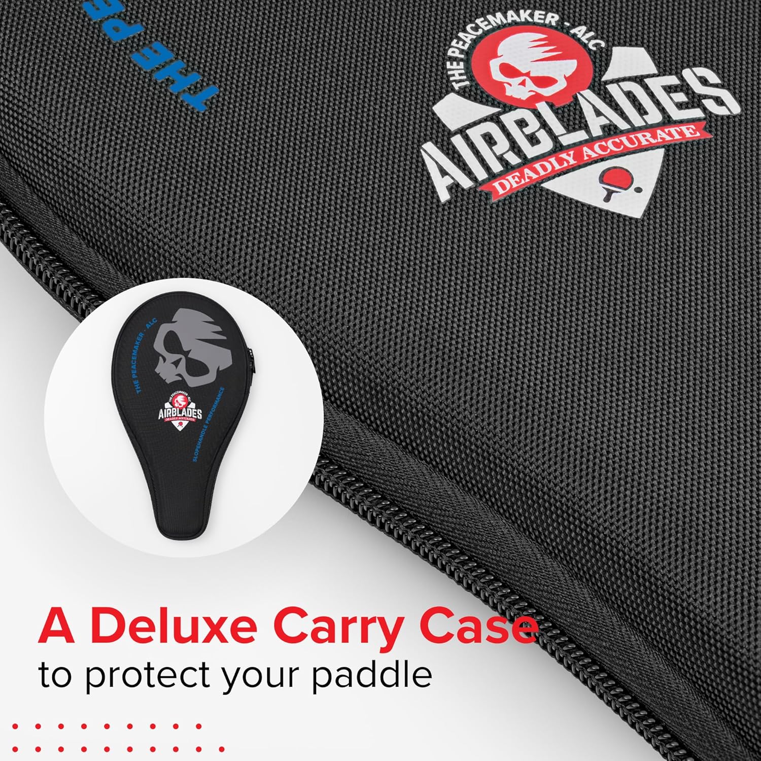 The Peace Maker ALC - Professional Ping Pong Paddle - Carbon Fiber Table Tennis Racket Producing Maximum Spin & Control for All Levels - Hard Carry Case & Ergonomic Handle.