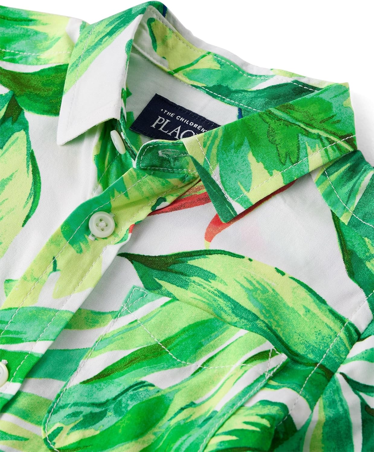 The Children's Place Boys and Toddler Poplin Short Sleeve Button Down Shirt - Image 2