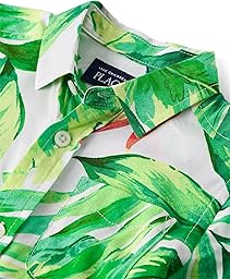The Children's Place Baby Boys' and Toddler Poplin Short Sleeve Button Down Shirt 6-9 Months Applemint