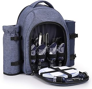 Apollowalker 4 Panier de Sac à Dos de Pique-Nique Sac Isotherme avec Service de Table et Couverture