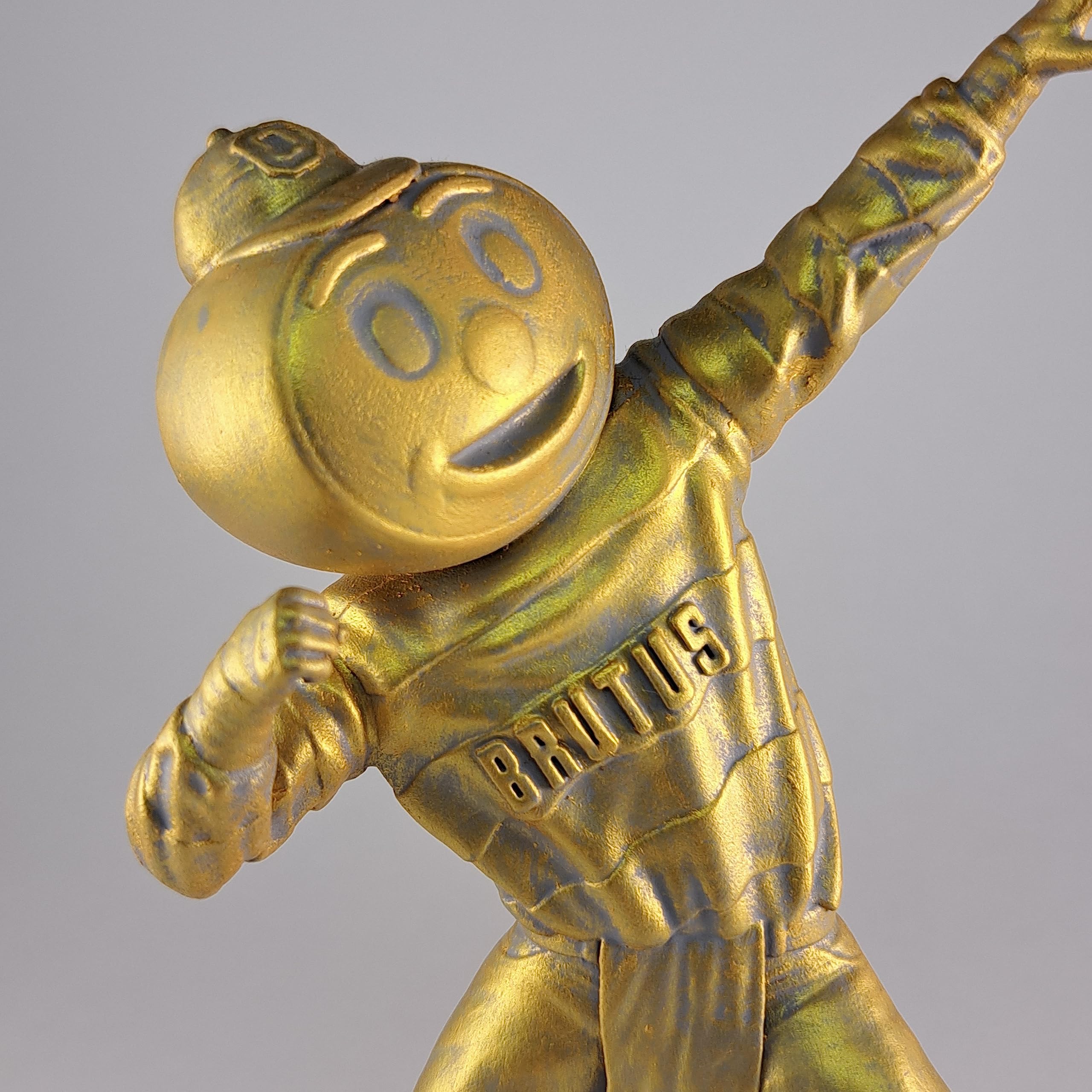 Collectible 6" Golden Brutus Buckeye Ohio State Mascot Figurine - Gold Color, Football Theme