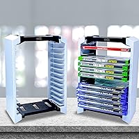 Vista 6 de Game Storage Tower – Universal Video Game Storage – Stores 12 Game or Blu-Ray Disks – Game Holder Rack for PS4, PS5, Xbox One, Xbox Series X/S