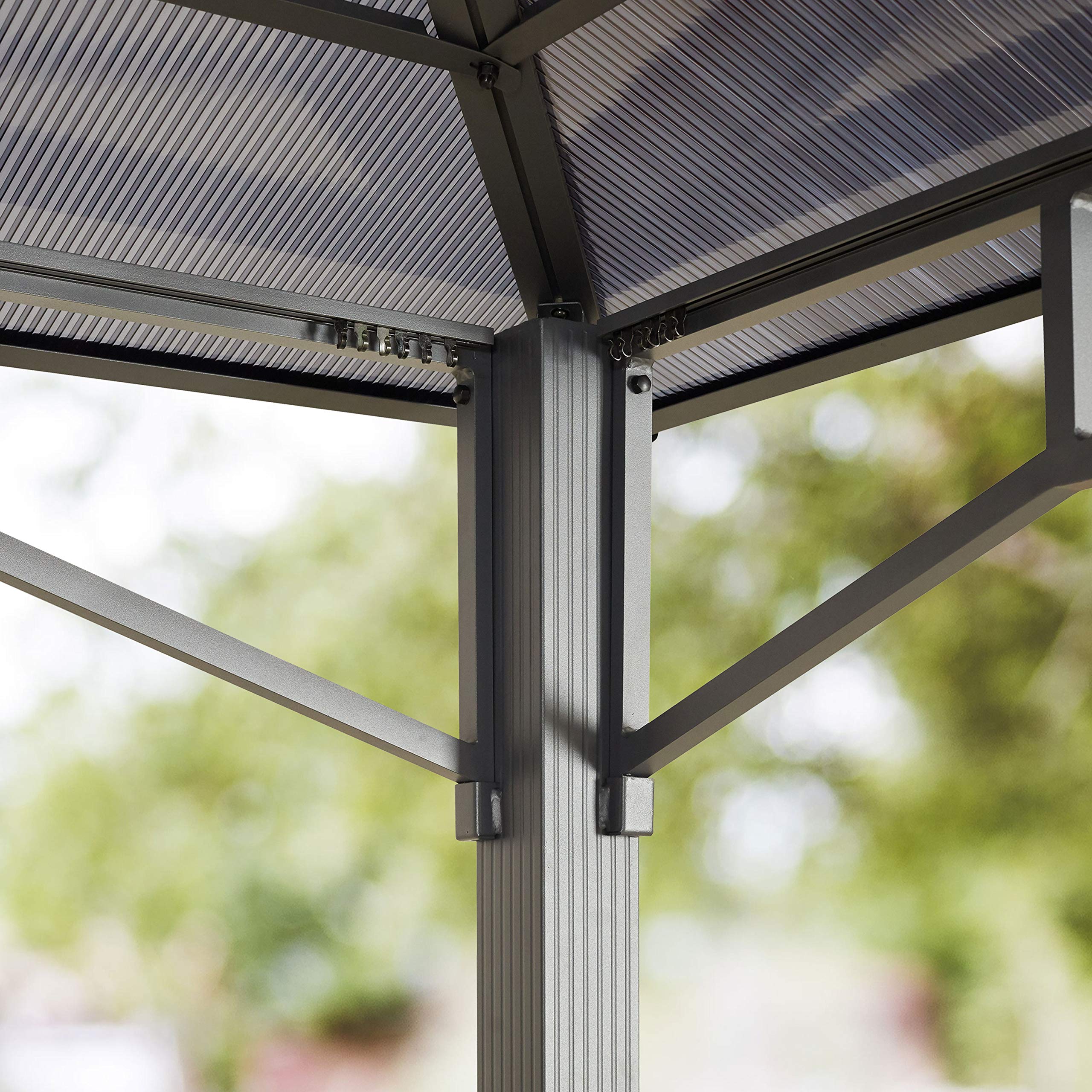 TOOLPORT Tonnelle de Jardin 3x4 m Structure en Aluminium Toit Polycarbonate épaisseur env. 8 mm pavillon de Jardin Transparent
