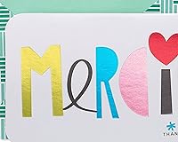 Vista 3 de Tarjetas de agradecimiento Papyrus con sobres, Merci (14 unidades)