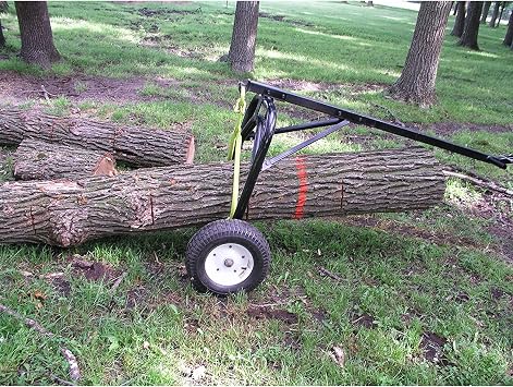 Timber Tuff Steel Log Carrier Dolly with Skidding Arch, 1000 Pound Capacity, Tow Rocks, Boulders, Fallen Branches, or Logs with a Riding Mower or ATV
