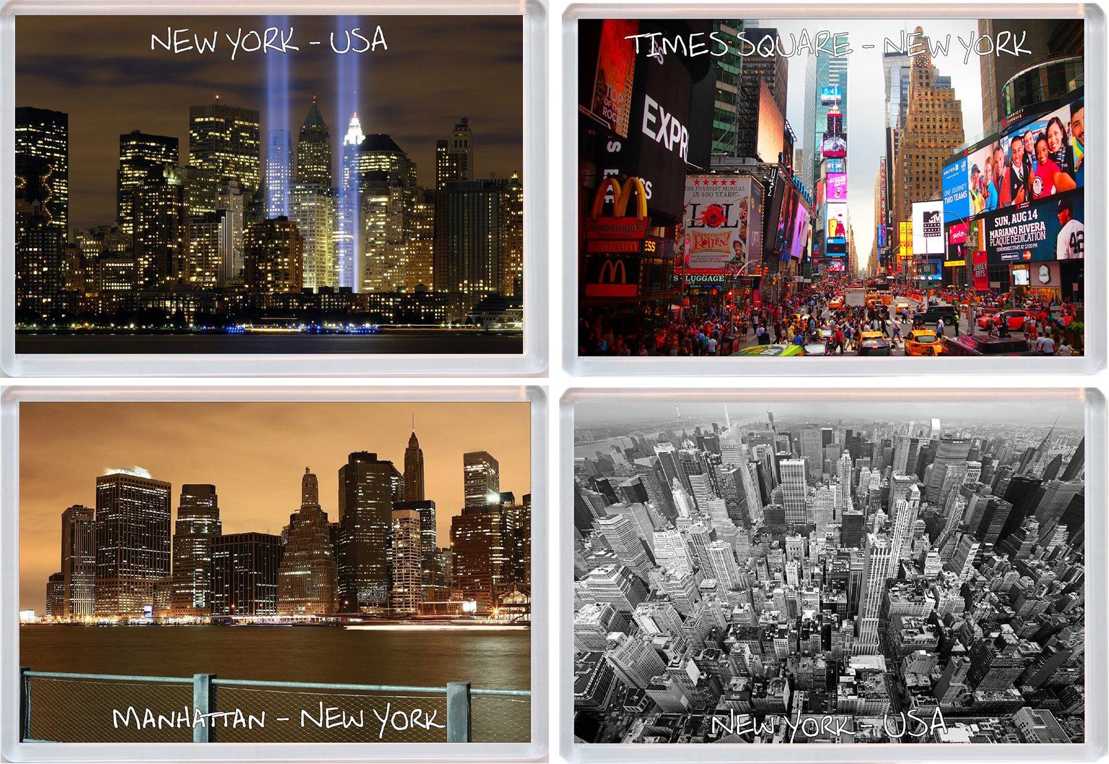 New York - USA - 4 PACK - Jumbo Fridge Magnet/Magnets