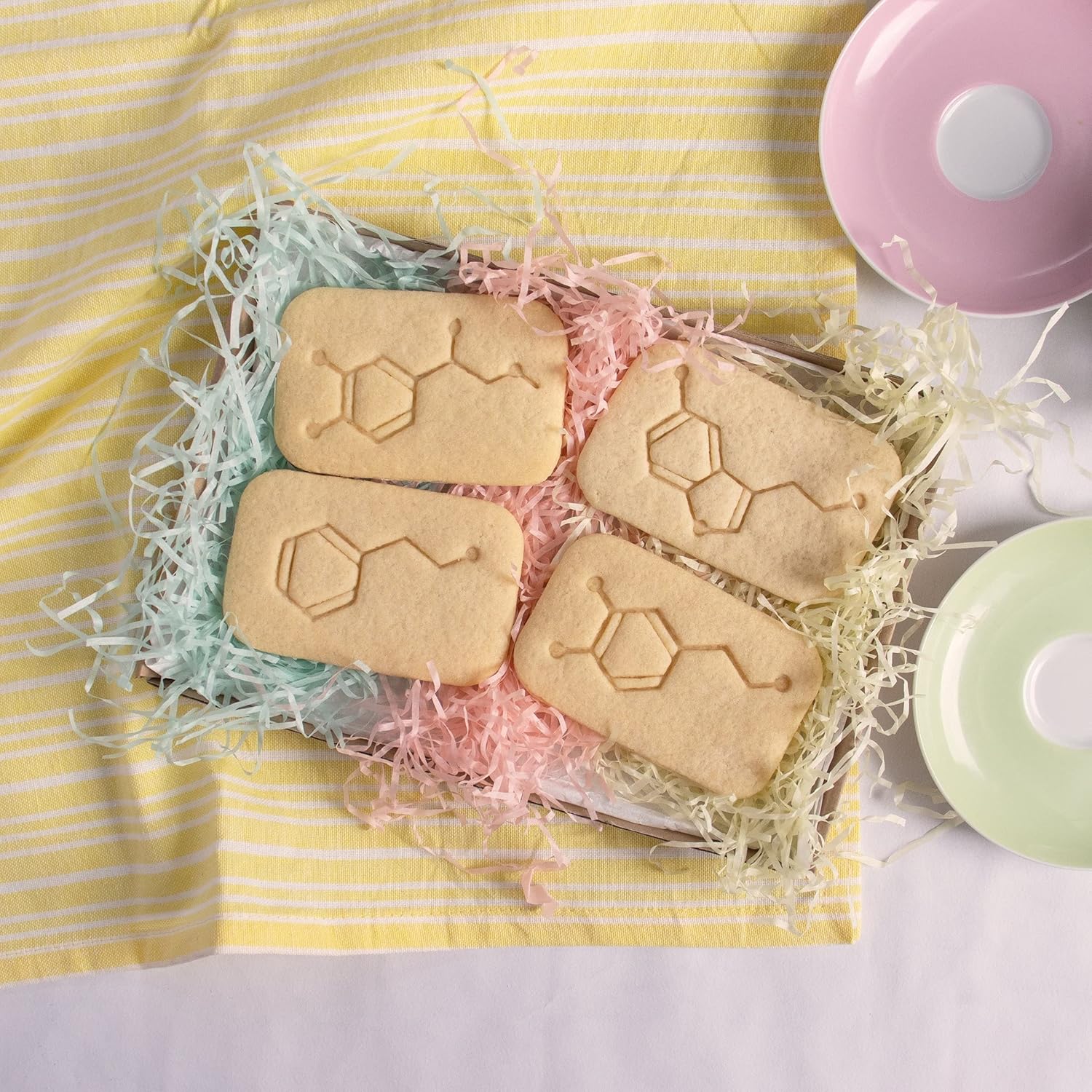 Set of 4 Molecules cookie cutters (Designs: Dopamine, Serotonin, Adrenaline and Phenylethylamine), 4 pieces - Bakerlogy