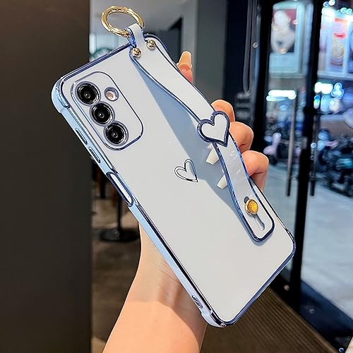 Vista 43 de ZTOFERA Funda para Samsung Galaxy A13 5G con correa para la muñeca, bonito borde chapado de lujo, patrón de corazones de amor para niñas y mujeres