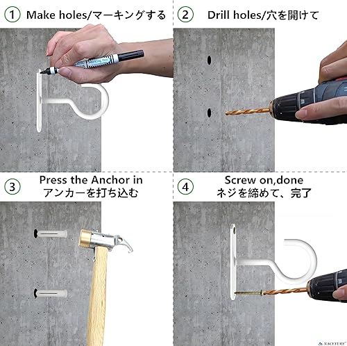 Miniatura 3 de NACETURE Ganchos de techo resistentes, paquete de 2, ganchos para plantas para colgar en el techo, gancho para colgar cestas, luz, comederos de