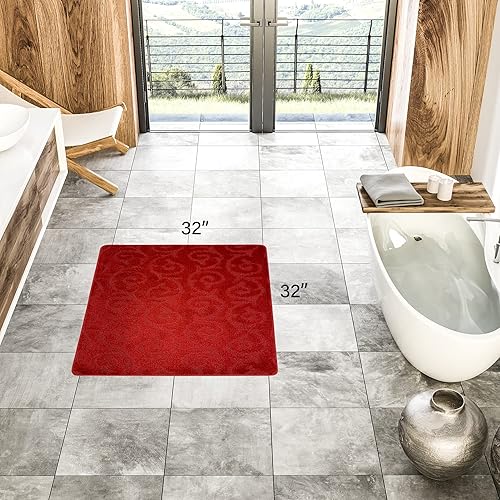 Vista 25 de Alfombra lavable a máquina para cocina y baño, diseño de voluta, color gris, respaldo antideslizante de gran