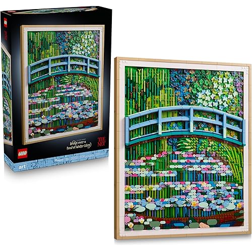 LEGO Art Claude Monet – Bridge Over a Pond of Water Lilies - Building Sets for Adults, Ages 18+ - Wall Decor for Living Room or Home Office - Gift for Women & Men - 31220