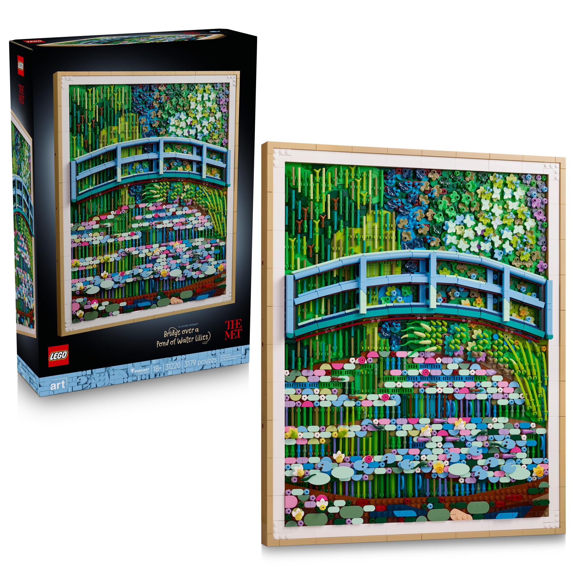 Art Claude Monet – Bridge Over a Pond of Water Lilies - Building Sets for Adults, Ages 18+ - Wall Decor for Living Room or Home Office - Gift for Women & Men - 31220