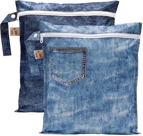 Miniatura 21 de Bumkins - Bolsa húmeda impermeable - Para bebé, viajes, traje de baño, pañales de tela, piezas de bomba, piscina, gimnasio, artículos de tocador,