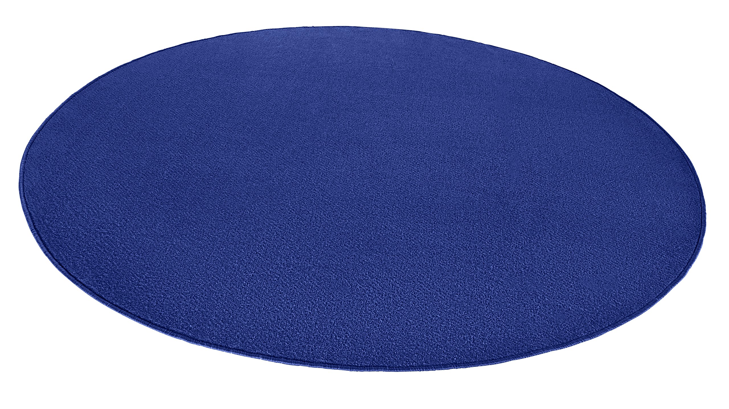 HANSE Home Tapis Fancy Rond - Tapis de Salon uni Moderne en Velours pour Salle à Manger, Salon, Chambre d'enfant, Couloir, Chambre à Coucher, Cuisine - Bleu, Ø 133 cm