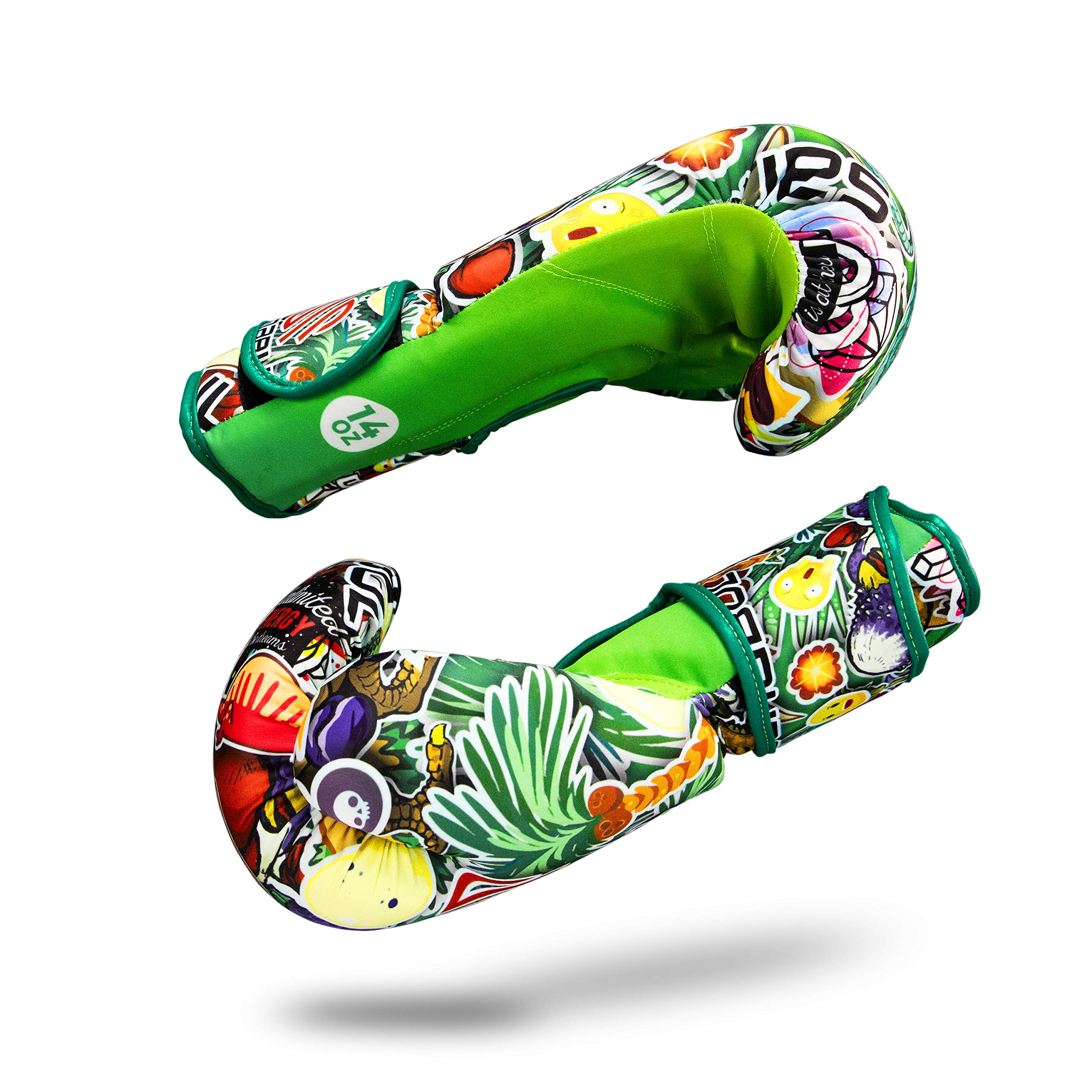 Sanabul Sticker Bomb Guantes de Entrenamiento de Boxeo para Adultos, 12 OZ, Dino Jungle