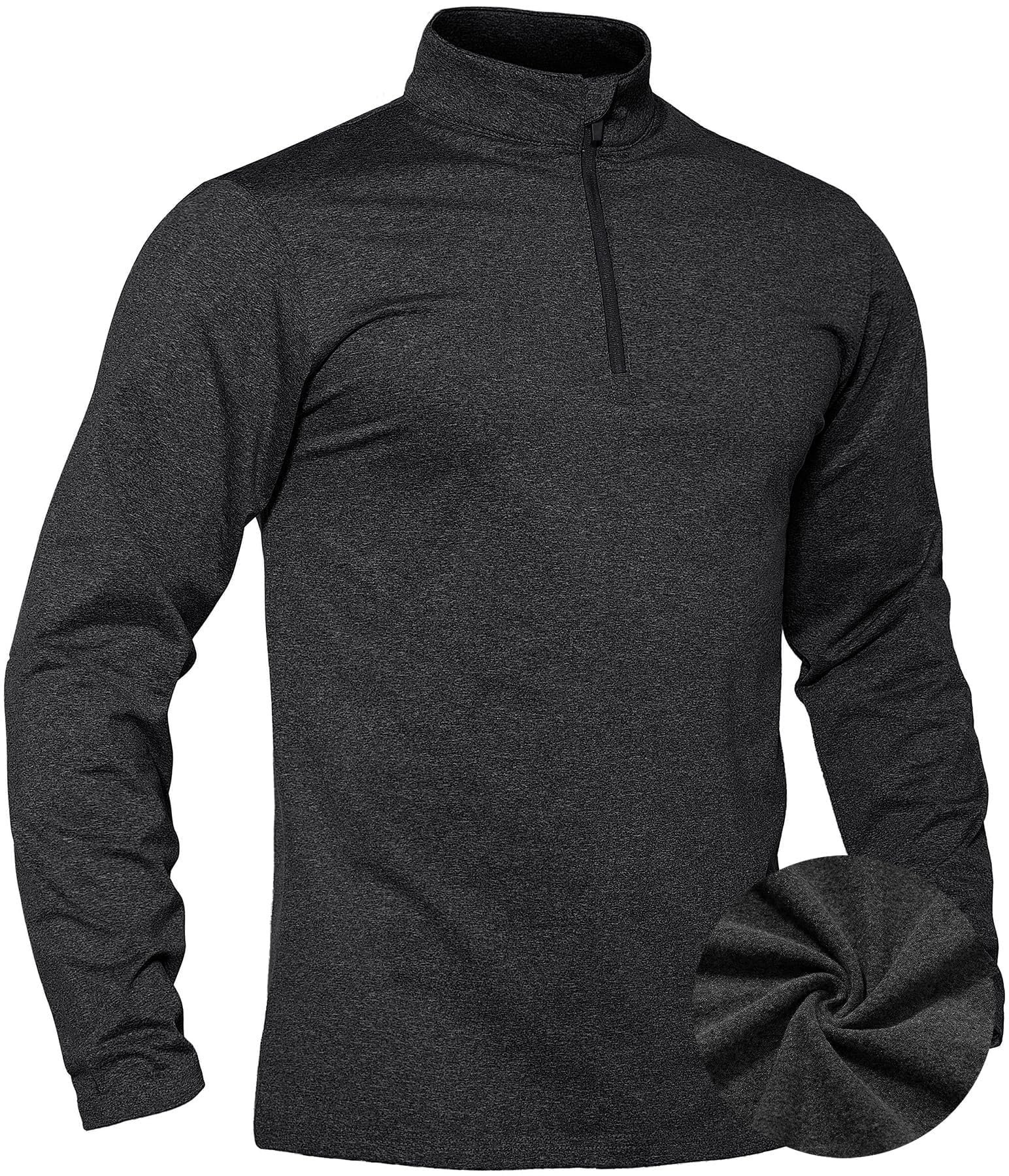 TACVASEN Maglia Uomo Manica Lunga Sport Running Shirt 1/2 Zip Training Top Palestra Jogging Camicia Quick Dry con Collo in Piedi