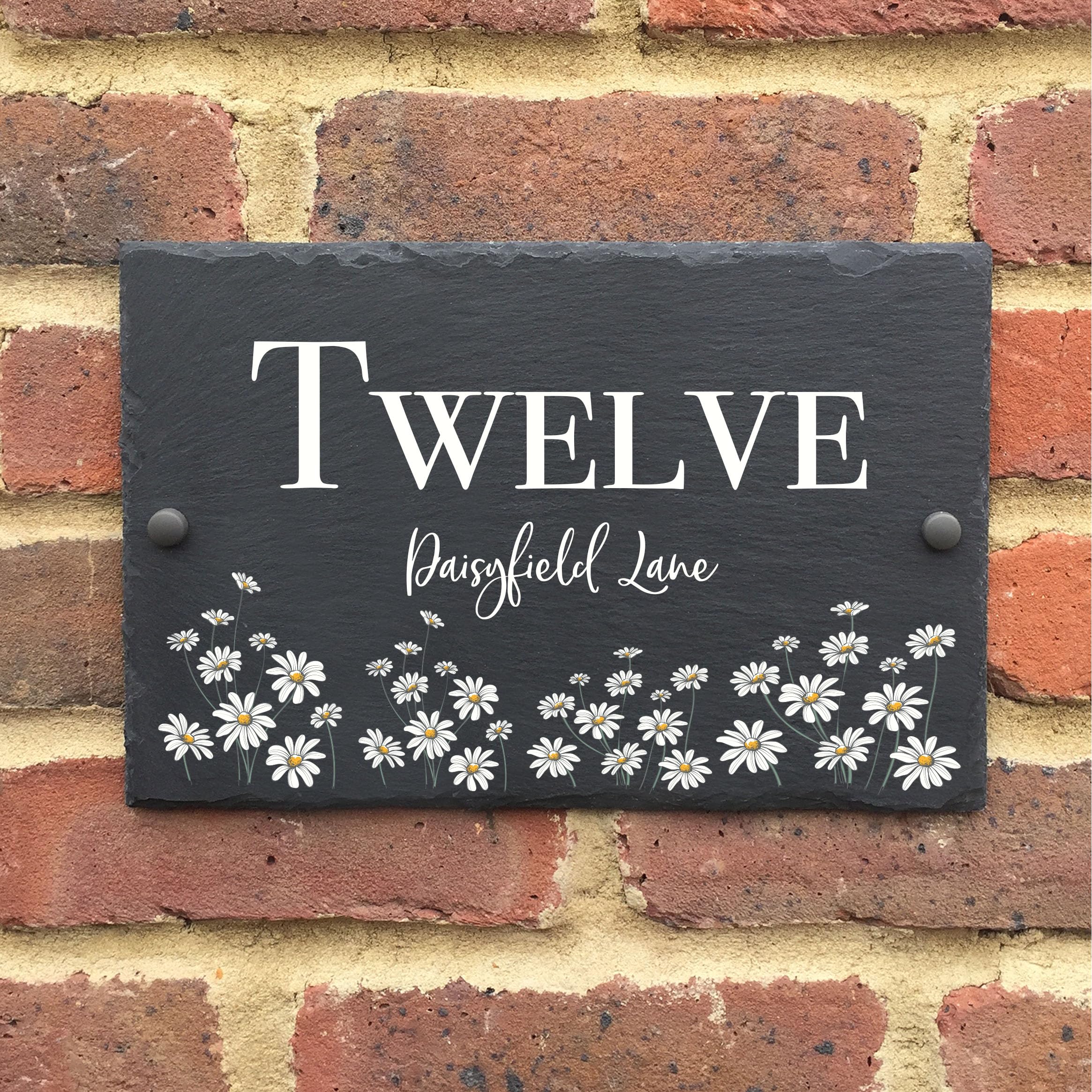 Bespoke Slate House Signs, Handmade Custom Door Number Wall Plaque with Rustic Black Farmhouse Design - Image 2