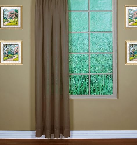 Vista 78 de Today's Curtain - Cortina Emelia de gasa original, panel de 84 pulgadas, negro, 60 pulgadas de ancho x 84 pulgadas de largo