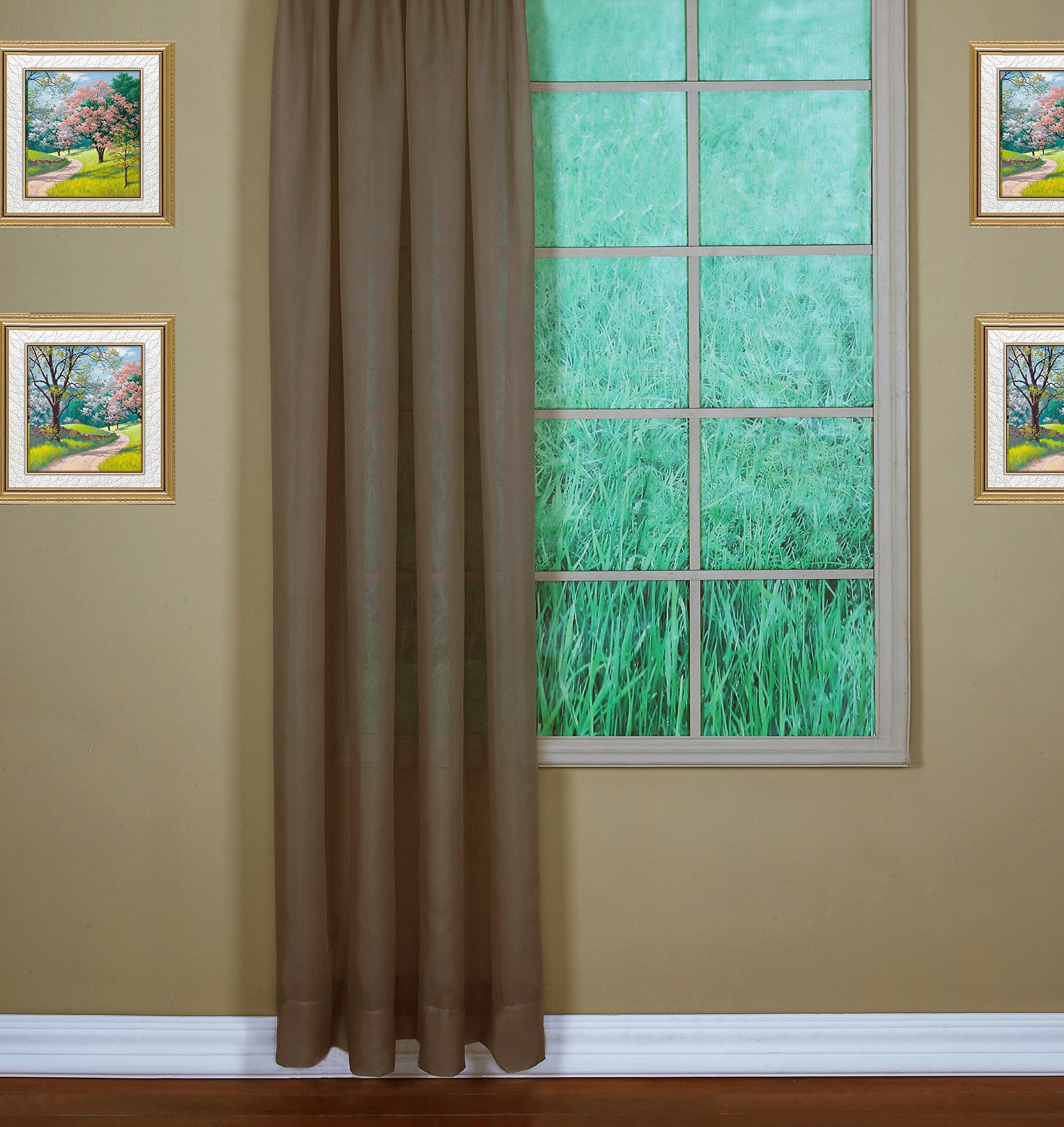 Today's Curtain Emelia Original Voile Panel 72", Taupe, 60" W x 72" L, W 60" x L 72" (1 Panels)