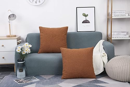 Miniatura 2 de TangDepot Paquete de 2 fundas de almohada lujosas y esponjosas de piel de oveja sintética, fundas de almohada cuadradas, fundas de almohada para