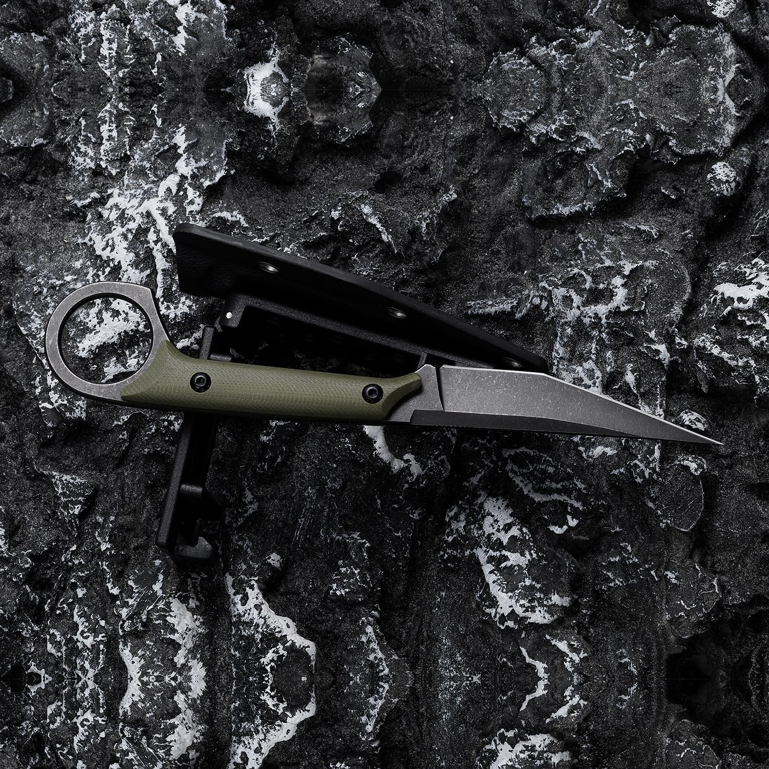 Fixed Blade Knife, D2 Steel Blade and G10 Handle, Utility EDC Knife for Outdoor Survival Hiking Camping with Kydex Sheath OS1221 (Green) - Image 5