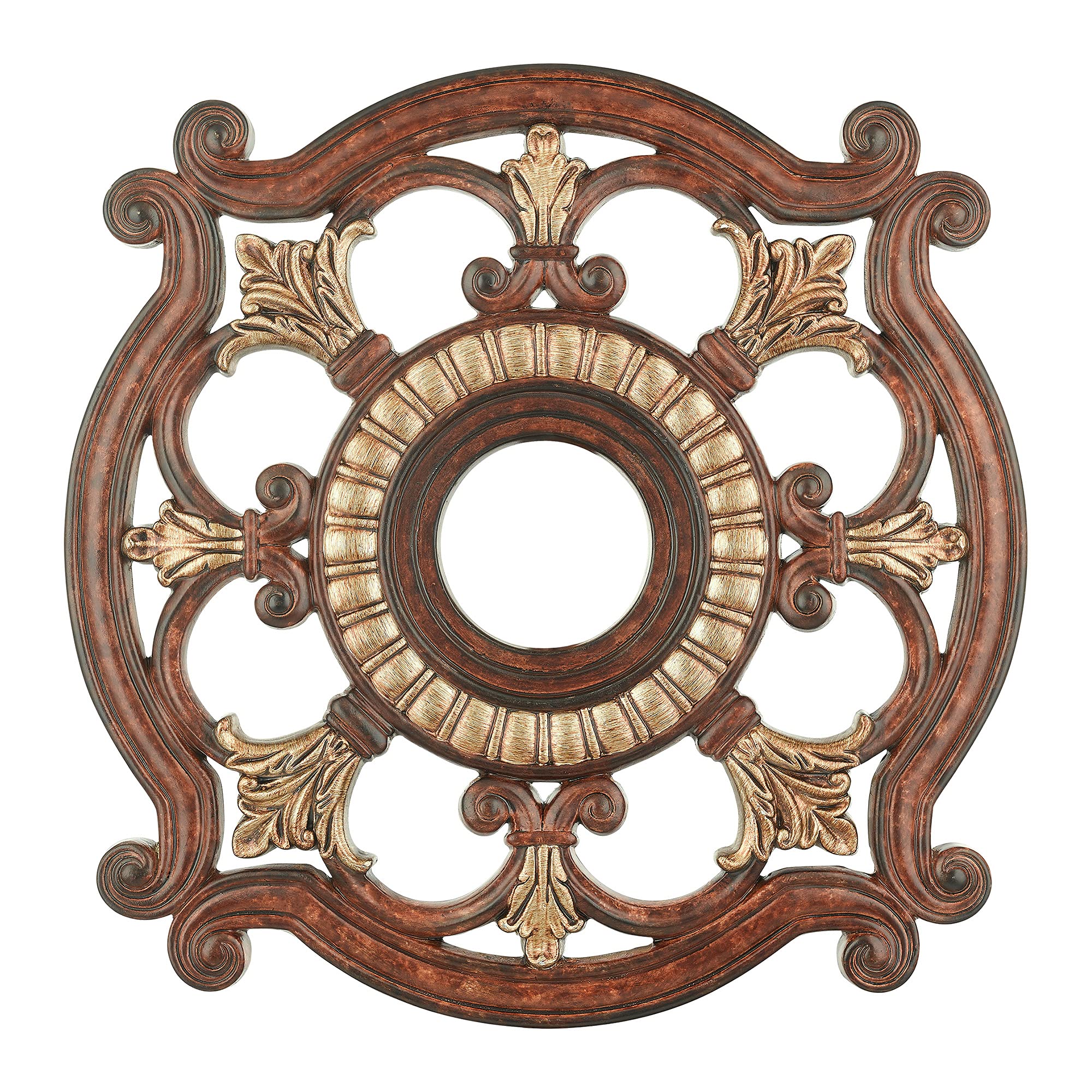 Livex Lighting 8216-63 Ceiling Medallion in Verona Bronze with Aged Gold Leaf Accents 0.1 x 0.1 x 1.5