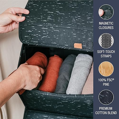 Miniatura 5 de CleverMade Sistema de almacenamiento modular LUXE - Organizador de almacenamiento autosostático, apilable y colgante para organización y