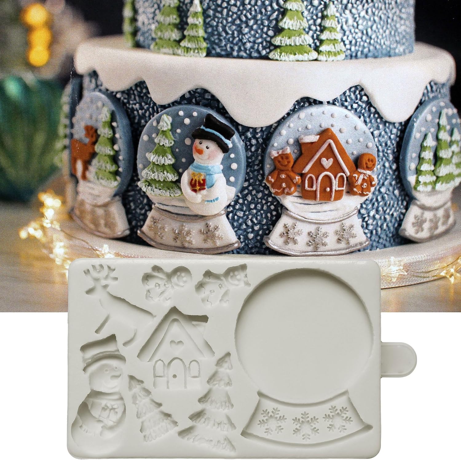 ZHUOJIE 1pc, Christmas Snowflake Silicone Mould, Fondant Cake Decorating Cookies Mould, Sugarcoat Chocolate Baking Tool, Kitchenware, Holiday, Party Supplies, Home Accessories, Christmas Day Supplies image 2