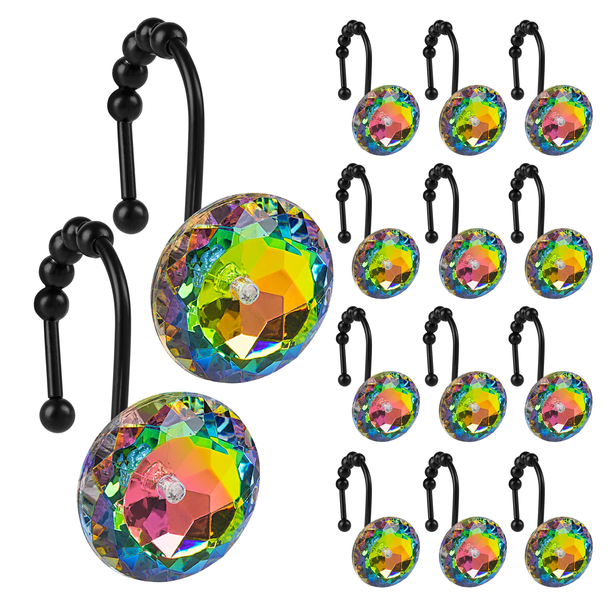 Elegant Rhinestone Shower Hooks - Glide & Shine -31 Elegant Rhinestone Shower Hooks - Glide & Shine -31