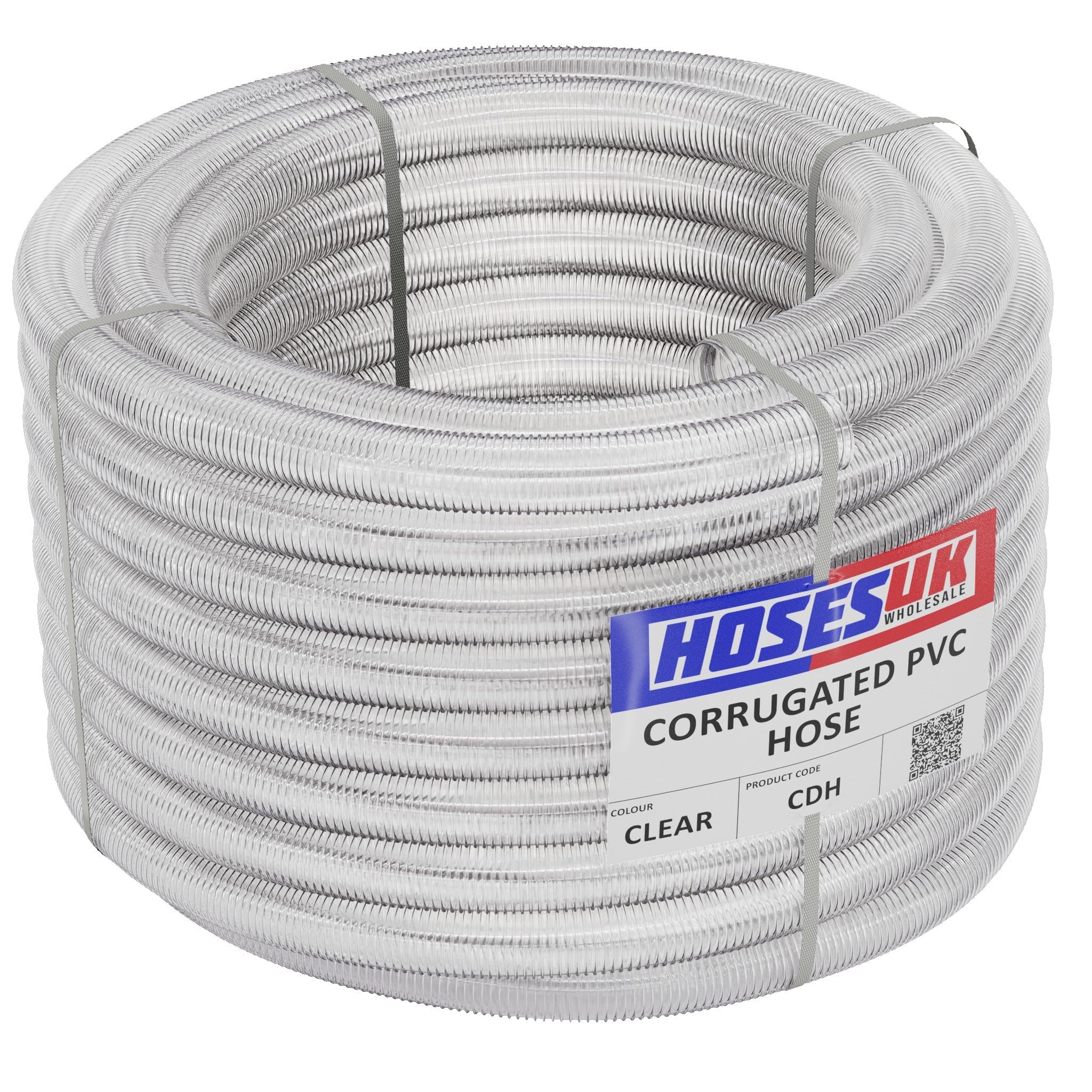 28mm 30 Metre Clear Corrugated PVC Tube Flexible Plastic Pond Hose Garden Home Tubing Pipe for Protecting Electrical Cables
