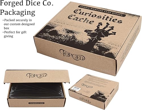 Miniatura 5 de Forged Dice Co. Curiosities Cache Monster - Carpeta organizadora de tarjetas y tarjetas hechizas con páginas, color azul