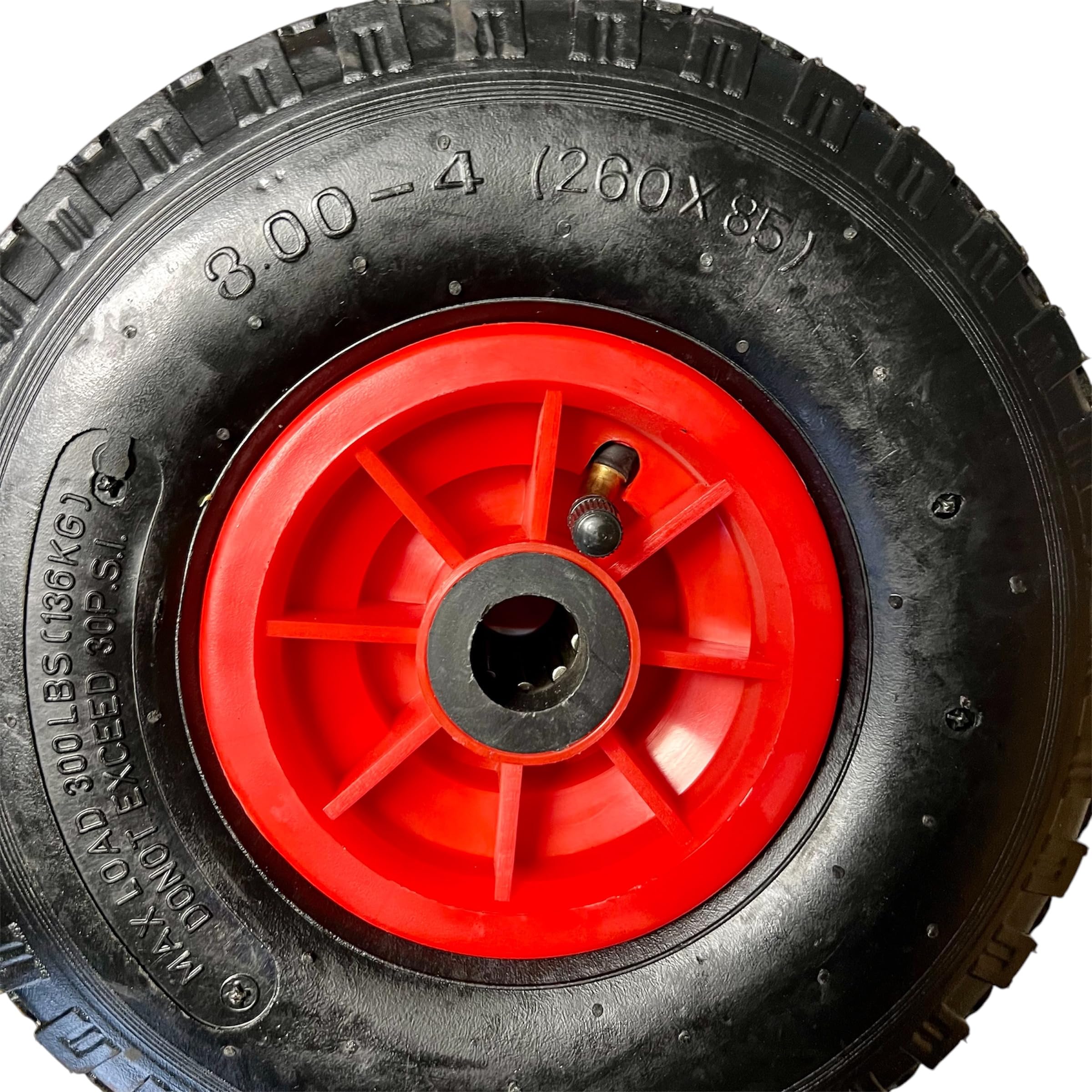 MOOVMOOV Roue Gonflable 3.00-4 (260x85 Mm) Avec Accessoires - Pour Diable, Chariot Et Brouette. Roue Complète