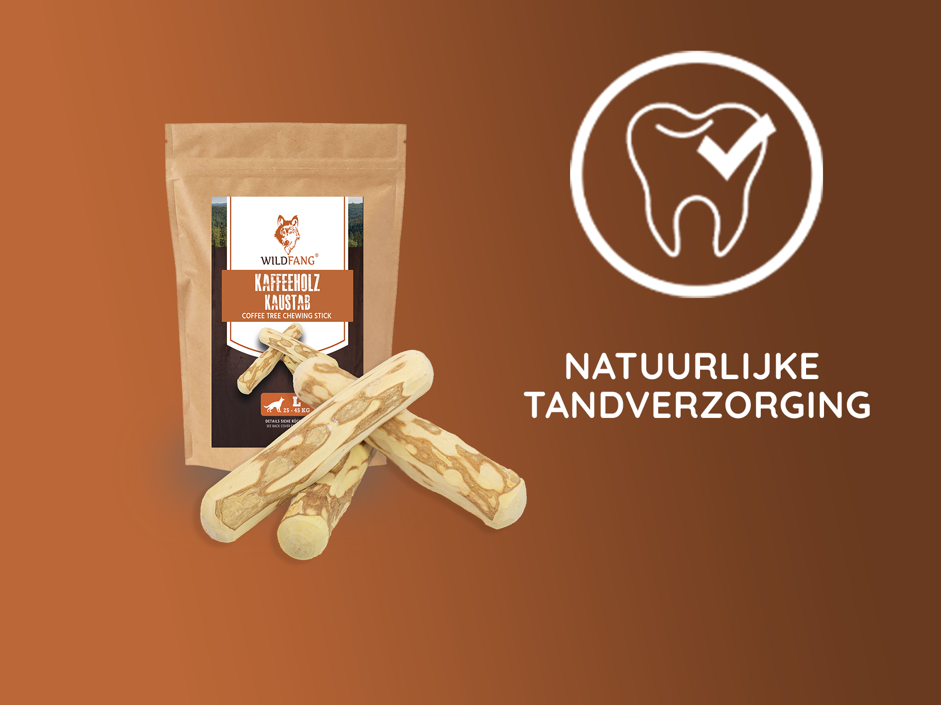 De-Tail Koffiehout kauwstok voor honden in verschillende maten- XXL- 19