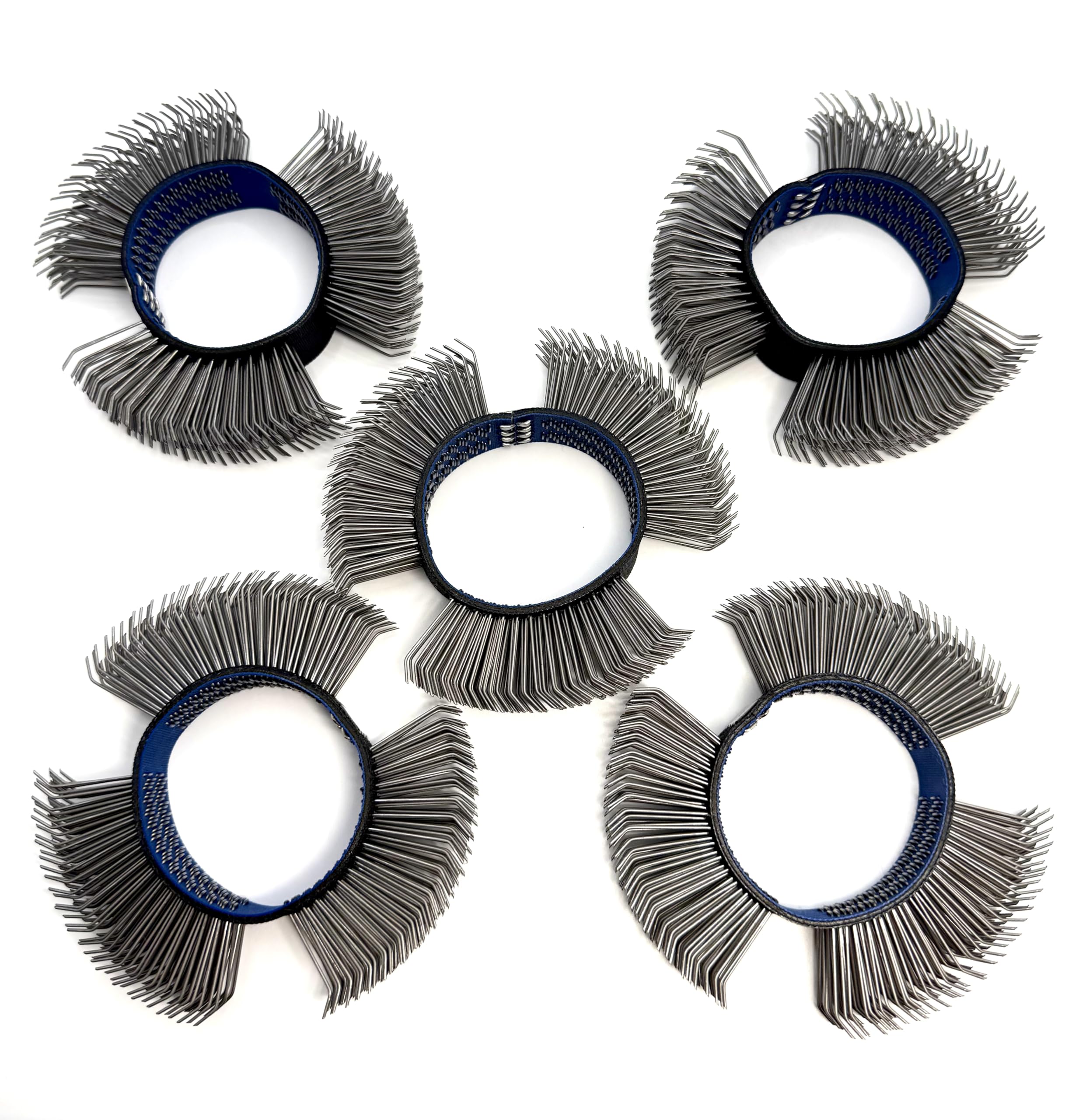 Brosses de nettoyage et de ponçage pneumatique, Brosse métallique grossière 23mm de large (0,7mm acier à ressort au carbone, 5 pièces) | Brosse Métallique grossière 23mm de large, 0,7mm acier à ressort au carbone