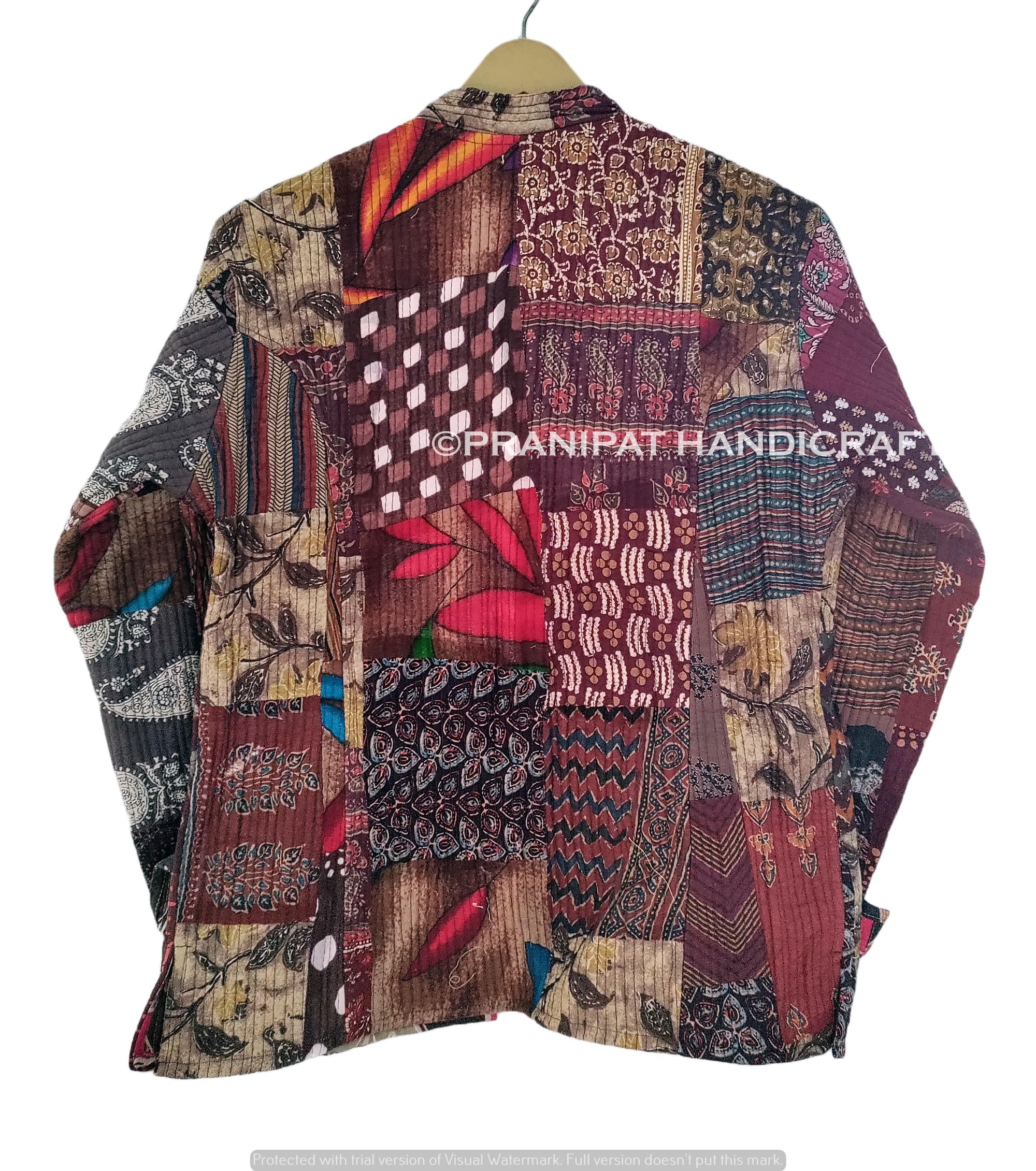 Damen Baumwoll-Patchwork-Steppjacke, wendbar, Winterbekleidung, leichte Jacken für Mädchen, Bikerjacke