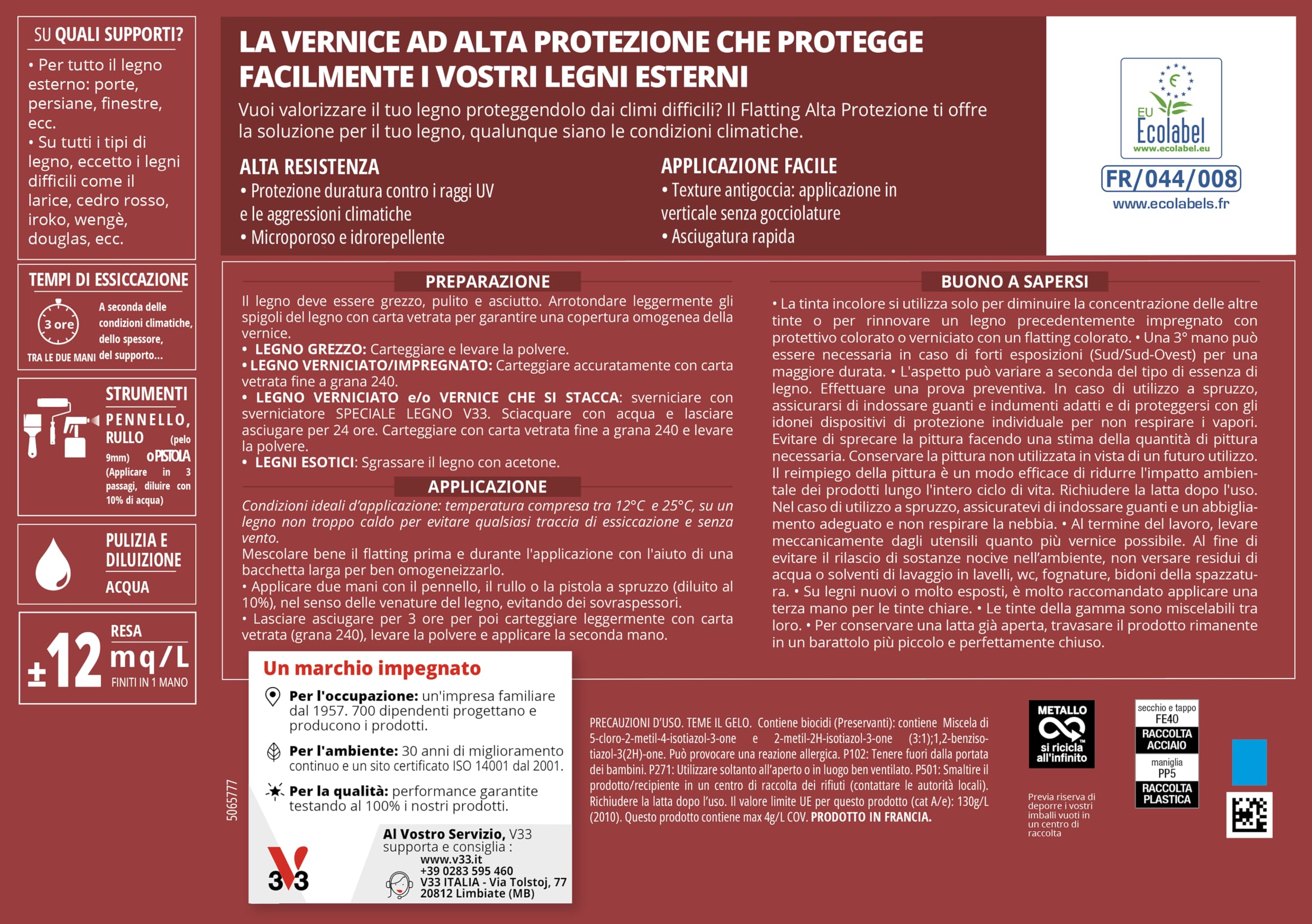 V33 Flatting Alta Protezione Incolore 2,5L