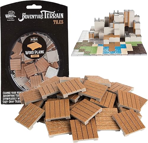 Monster Adventure Terrain- Paquete de expansión de azulejos de madera de 50 piezas, pintado a mano, juego de azulejos de 1 x 1 pulgada, fácil a Monster Adventure Terrain- Paquete de expansión de azulejos de madera de 50 piezas, pintado a mano, juego de azulejos de 1 x 1 pulgada, fácil a